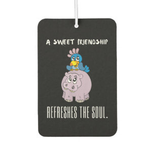 A Sweet Friendship Refreshes The Soul Purple Hippo Car Air Freshener