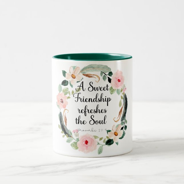 A Sweet Friendship refreshes the Soul Two-Tone Coffee Mug (Center)