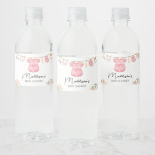 A Sweet Girl Baby Clothes  Water Bottle Label