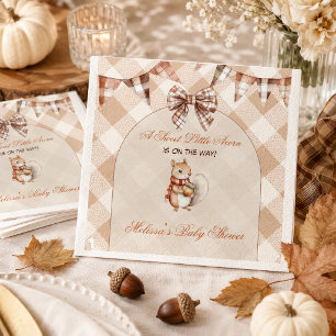A Sweet Little Acorn Woodland Fall Baby Shower Napkin