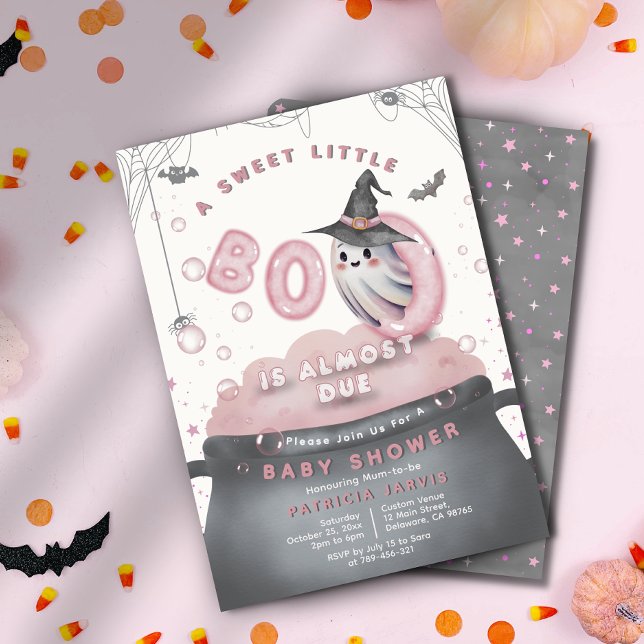 A Sweet Little Boo Is Almost Due Pink Baby Shower Invitation (A Sweet Little Boo Is Almost Due Pink Baby Shower Invitation)