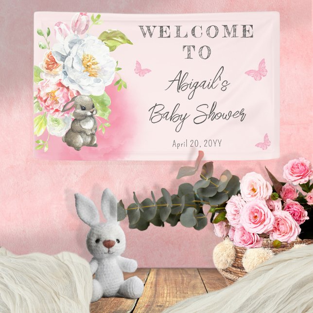 A Sweet Little Bunny Baby Shower Welcome Banner (Creator Uploaded)
