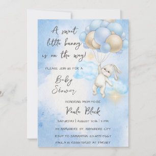 A Sweet Little Bunny Is On The Way Baby Shower Invitation