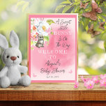 A Sweet Little Bunny Is On The Way Baby Shower Poster<br><div class="desc">"A Sweet Little Bunny Is On The Way" pink girl baby shower composite design by Holiday Hearts Designs.</div>