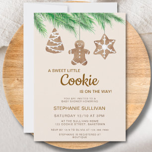 A Sweet Little Cookie Christmas Baby Shower Invitation