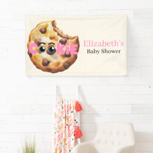 A Sweet Little Cookie Pink Baby Shower Welcome Banner
