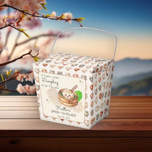 A Sweet Little Dumpling Kwai Theme Baby Shower  Favour Box ("A Sweet Little Dumpling Is On The Way!" Kwai Steamed Dumpling Baby Shower Take Out Favor Boxes)