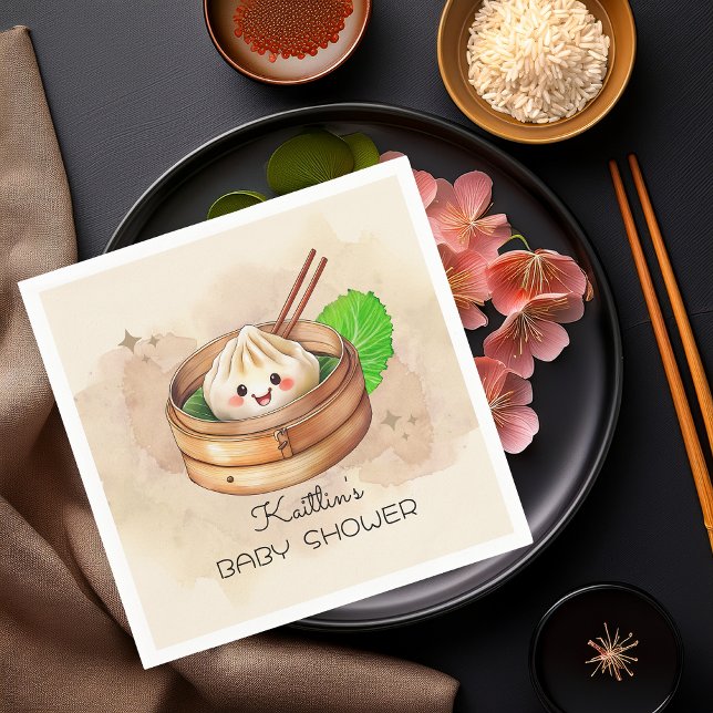 A Sweet Little Dumpling Kwai Theme Baby Shower Napkin (A Sweet Little Dumpling Kwai Theme Baby Shower Paper Napkins)