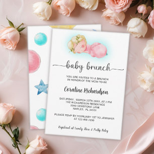 A sweet little girl Baby Brunch Invitation