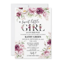 A Sweet Little Girl Baby Shower Invitation