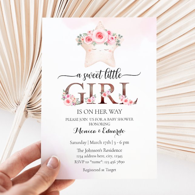 A Sweet Little Girl Baby Shower Invitation (Creator Uploaded)