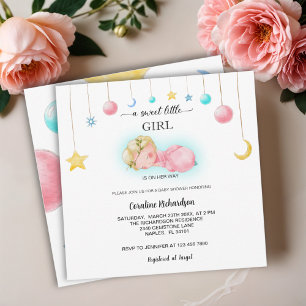 A sweet little girl Baby Shower Invitation
