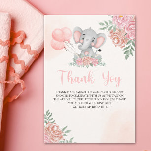 A Sweet Little Girl is on her Way Baby shower Thank You Card