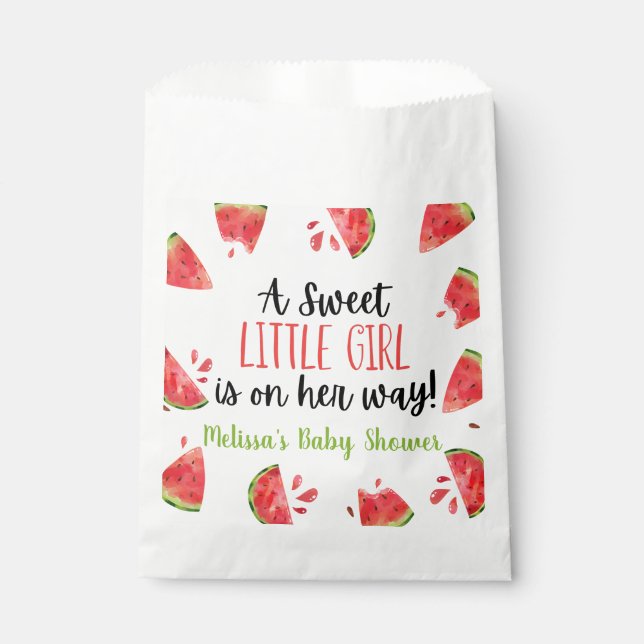 A Sweet Little Girl  Watermelon Baby Shower Favour Bag (Front)
