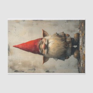 A Sweet Little Gnome in a Distressed Style Tissue Paper