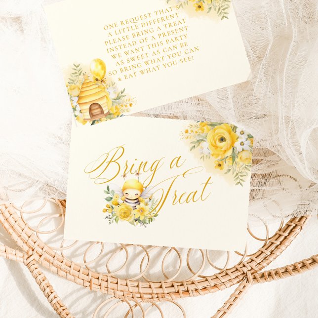 A Sweet Little Honey Bee Baby Shower Bring A Treat Enclosure Card (Creator Uploaded)