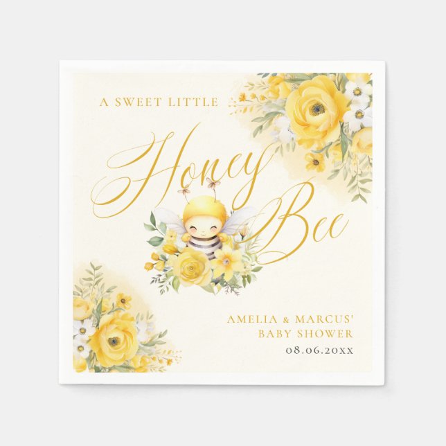 A Sweet Little Honey Bee Baby Shower Napkin (Front)