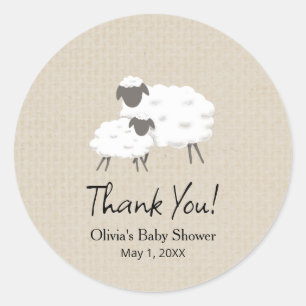 A Sweet Little Lamb Baby Shower Favour Sticker