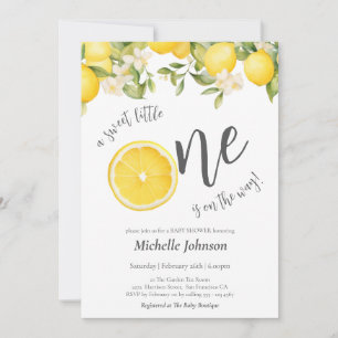 A Sweet Little One Citrus Lemon Baby Shower Invitation