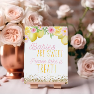 A Sweet Little One Lemon Baby Shower Favours Sign