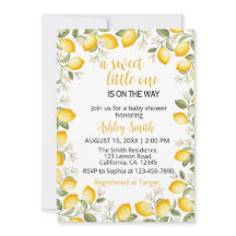 A Sweet Little One Lemon Baby Shower Invitation