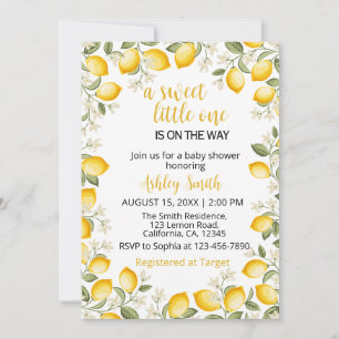 A Sweet Little One Lemon Baby Shower Invitation