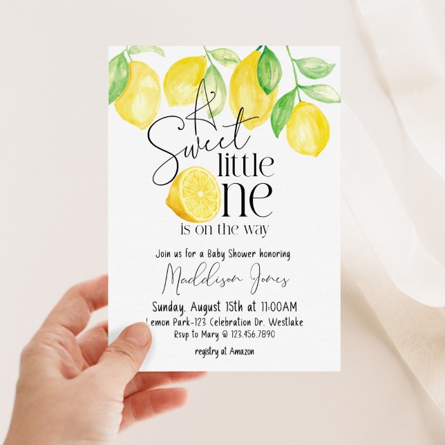 A sweet little one, Lemon theme, Baby shower,  Invitation (Creator Uploaded)