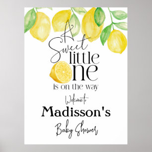 A sweet little one, Lemon theme, Baby shower Poster