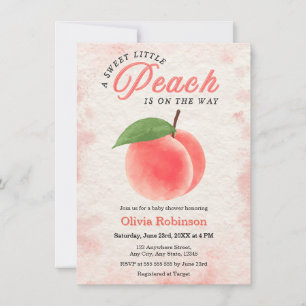 A Sweet Little Peach Baby Shower  Invitation
