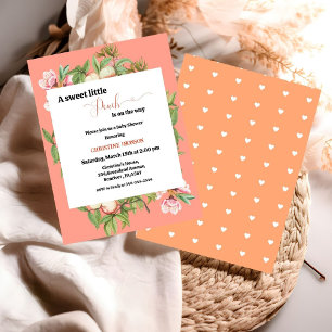A Sweet little peach  baby shower invitation