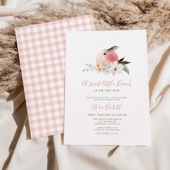 A sweet little Peach Baby Shower Invitation (Creator Uploaded)