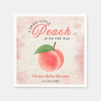 A Sweet Little Peach Baby Shower Napkin