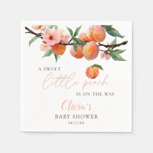 A Sweet Little Peach Baby Shower Napkin