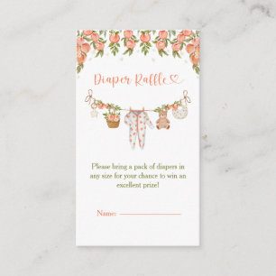 A Sweet Little Peach Clothesline Baby Shower Enclosure Card