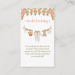A Sweet Little Peach Clothesline Baby Shower Enclosure Card