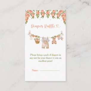 A Sweet Little Peach Clothesline Boy Baby Shower Enclosure Card