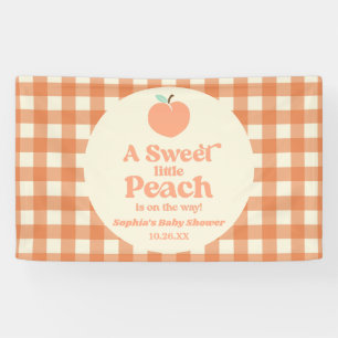 A Sweet Little Peach Fruit Pink Orange Baby Shower Banner