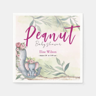 A sweet little peanut is on the way napkin