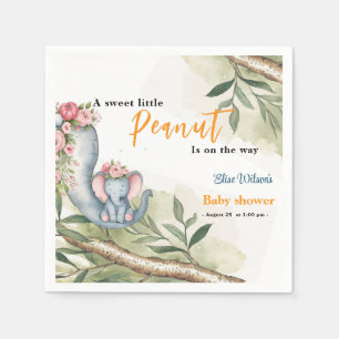 A sweet little peanut  is on the way napkin