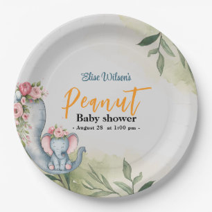 A sweet little peanut is on the way paper plate