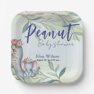 A sweet little peanut is on the way paper plate