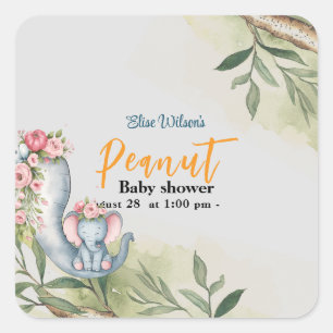 A sweet little peanut is on the way square sticker