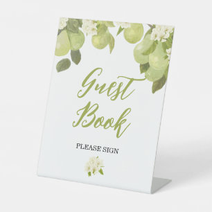 A Sweet Little Pear Guest Book Pedestal Sign