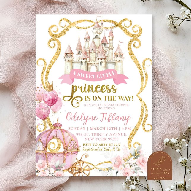 A Sweet Little Princess baby shower Invitation (Creator Uploaded)