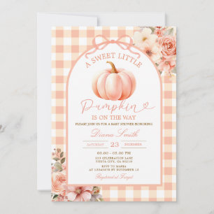 A Sweet Little Pumpkin Baby Shower Fall Autumn Invitation