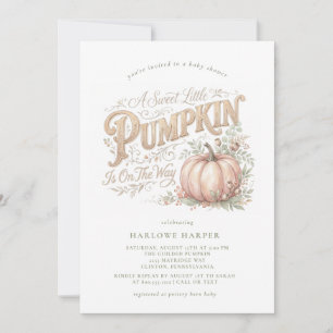 A Sweet Little Pumpkin Baby Shower  Invitation