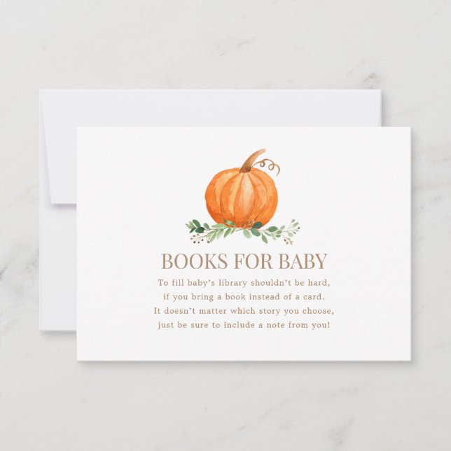 A Sweet Little Pumpkin Books for Baby Invitation (Front)