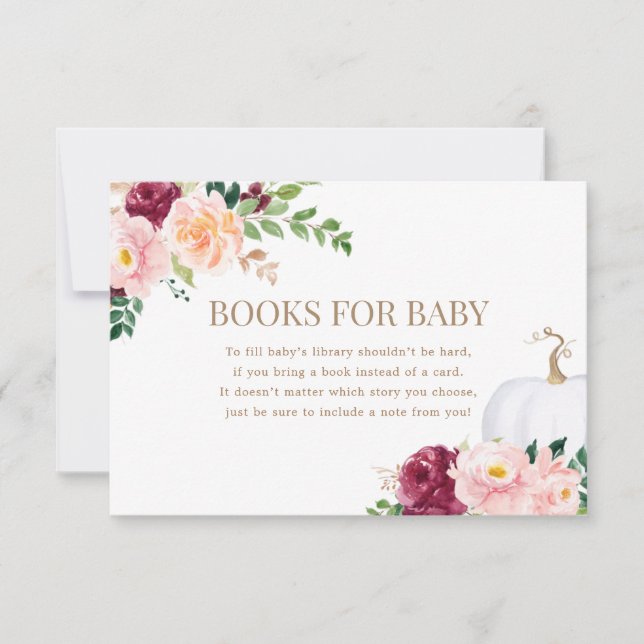 A Sweet Little Pumpkin Books for Baby Invitation (Front)