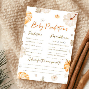 A Sweet Little Pumpkin Fall Baby Predictions Game