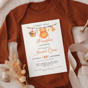 A sweet little pumpkin Fall baby shower Baby Invitation
